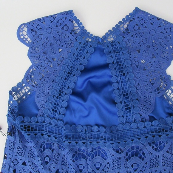 Laundry by Shelli Segal Blue Open Back Lace Dress NWT $195 - Picture 7 of 8